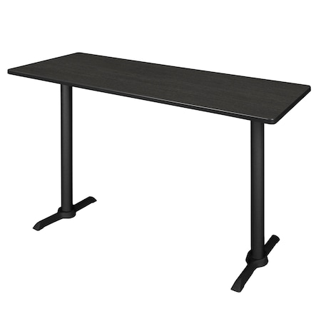 Cain 66 X 24 In. Steel T-Base Cafe Training Seminar Table- Ash Grey